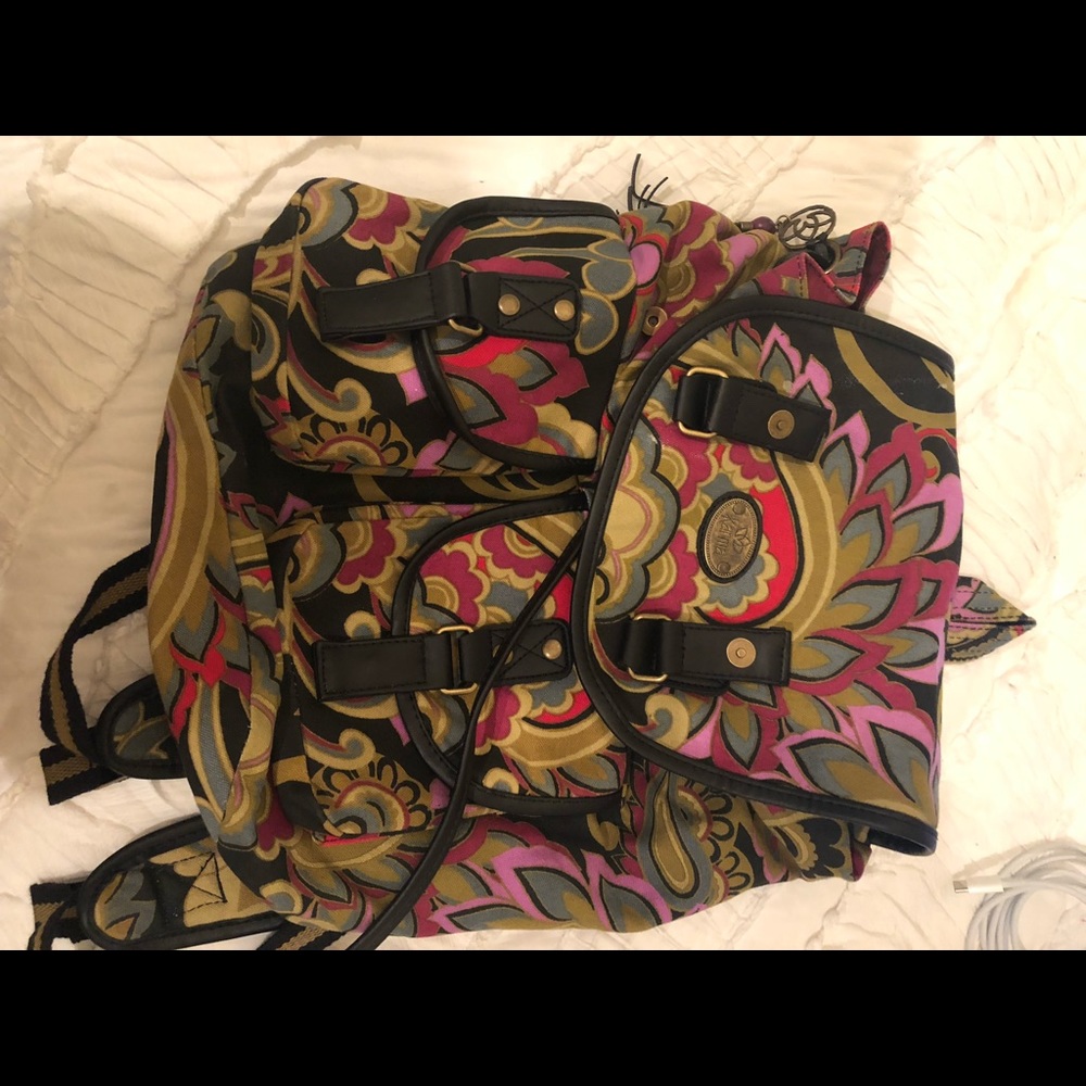 Multicolor floral print backpack